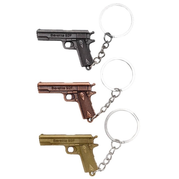 Unbranded Accessories - Pistol Gun Beretta 92F Metal Alloy Key Chain
